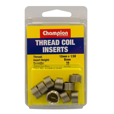 Champion Thread Insert Refills – M12 x 1.50 x 8mm -10pk