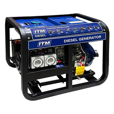 ITM Diesel Generator Open Frame 6500W Peak Electric Start