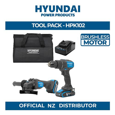 Hyundai 20V Brushless Hammer Drill & Angle Grinder 115mm