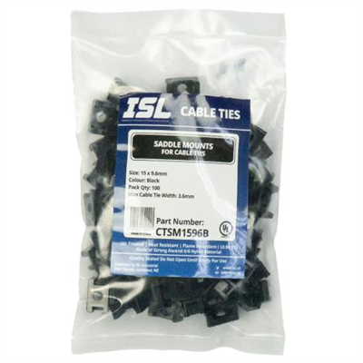 ISL 15 x 9.6mm Saddle Mount - Black - 100pk