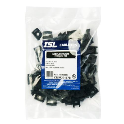 ISL 22 x 15.7mm Saddle Mount - Black - 100pk