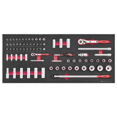 Teng 76pc Socket Set 1/4in & 1/2in FOAM6X6