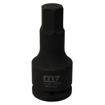 M7 Impact In Hex Socket, 3/4in Drive, 13/16in