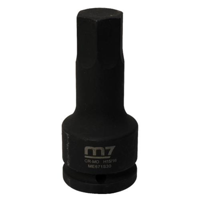 M7 Impact In Hex Socket, 3/4in Drive, 15/16in